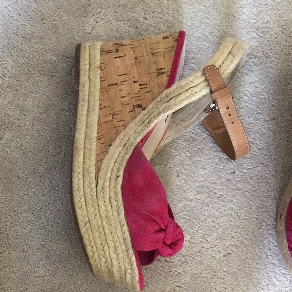 Prada  Peonia Suede Platform Wedge Open Sandals Authentic. - Picture 4 of 10